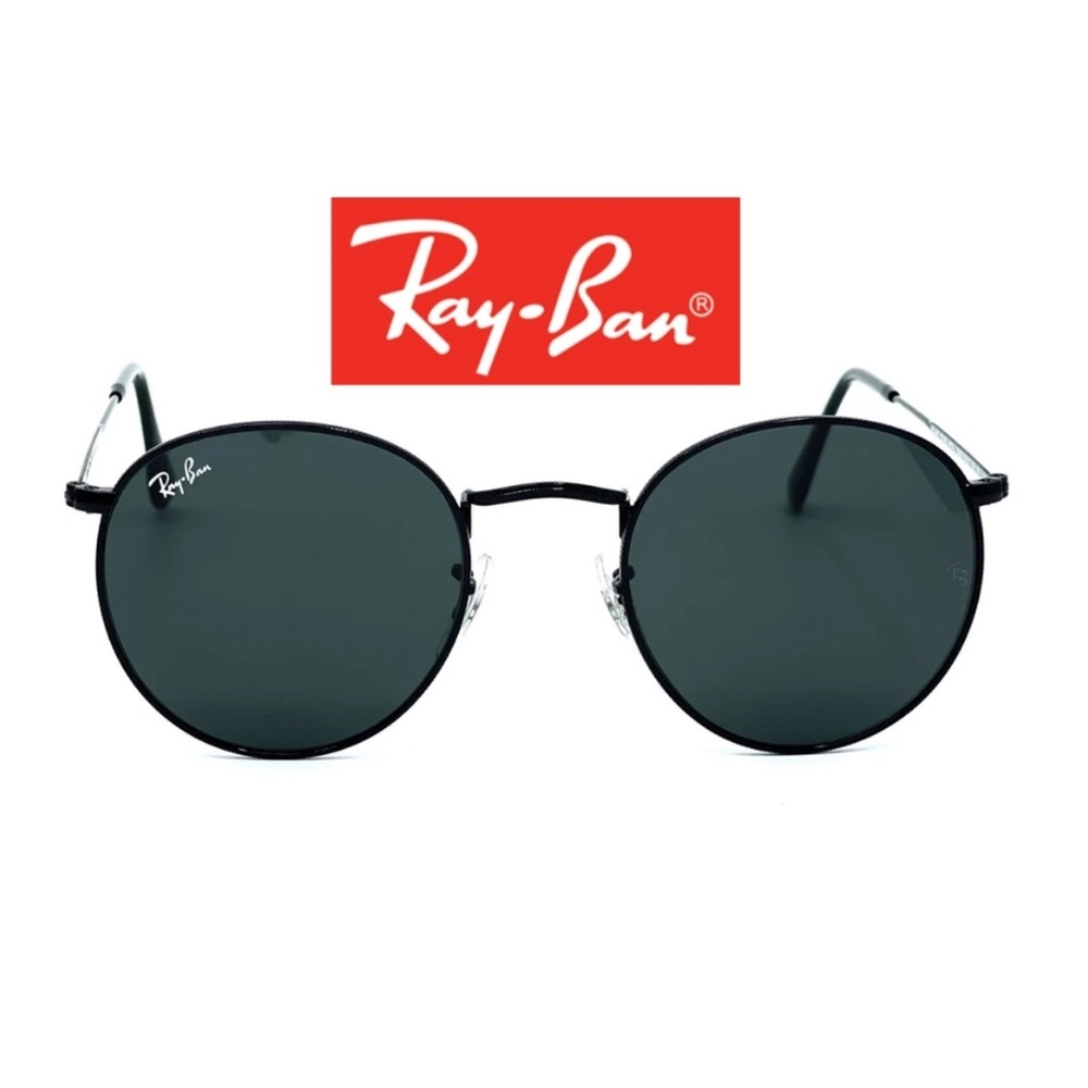 Like New Ray-Ban Black Circle Aviators (comes with case) - Picture 2 of 2